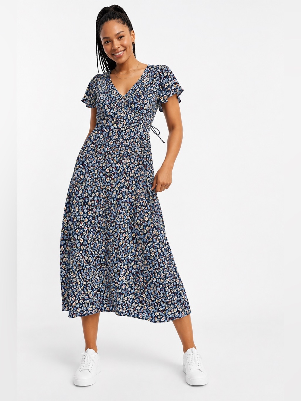 NWOT Cotton On Woven Cassie Shorts Sleeve Midi Dress